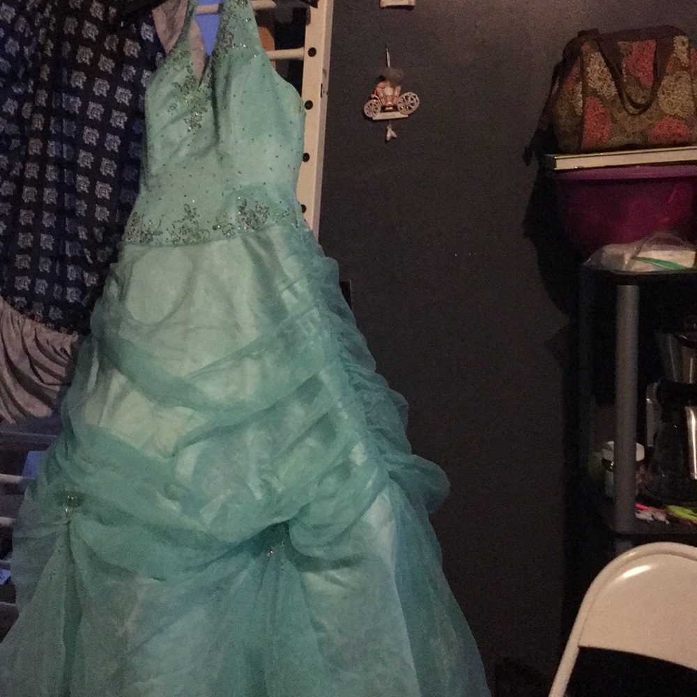 Alfred Angelo Hand Painted Glass Beaded Prom Gown